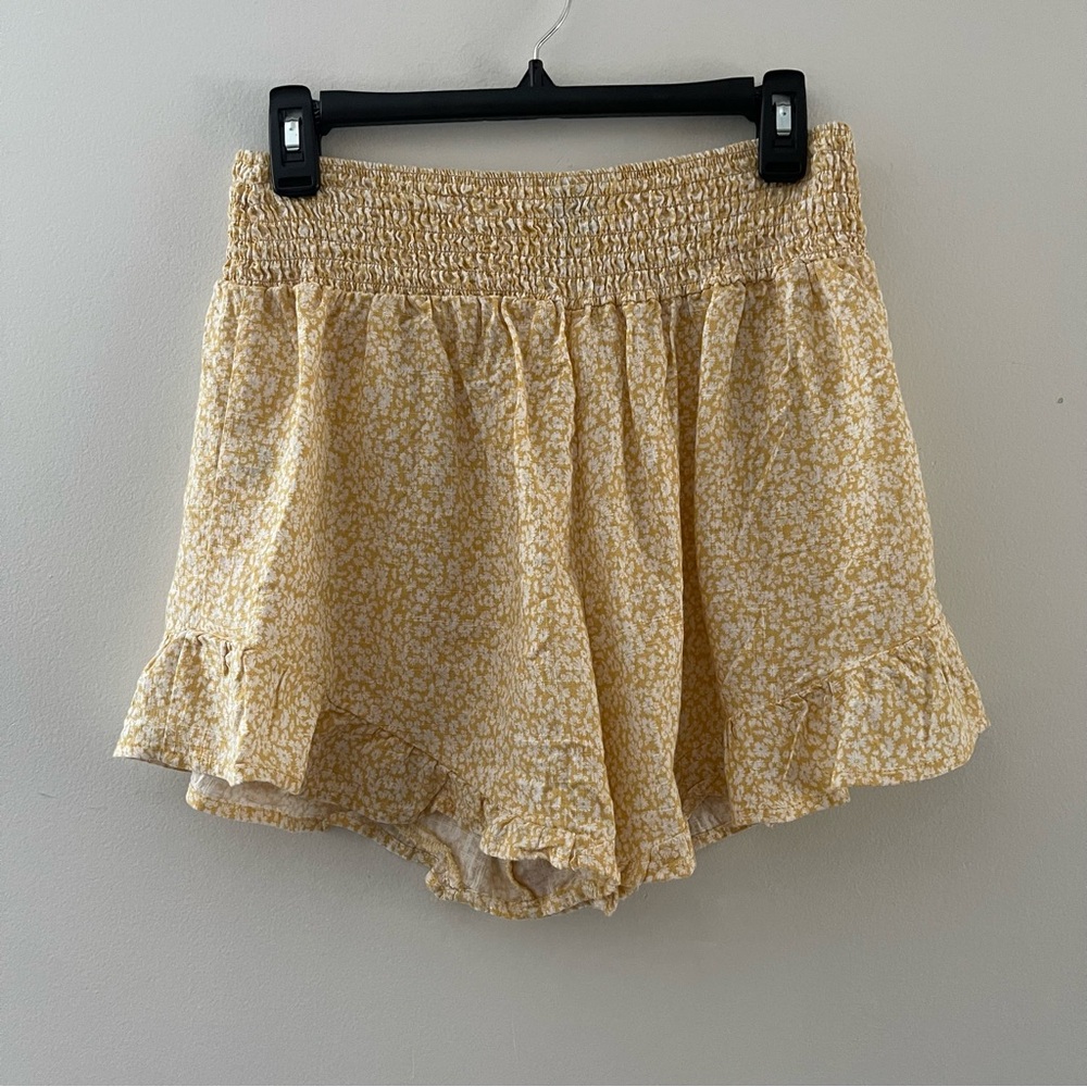 Wild Fable High Waist Yellow Ruffled Shorts